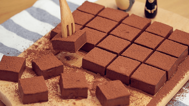 làm nama chocolate từ bột ca cao